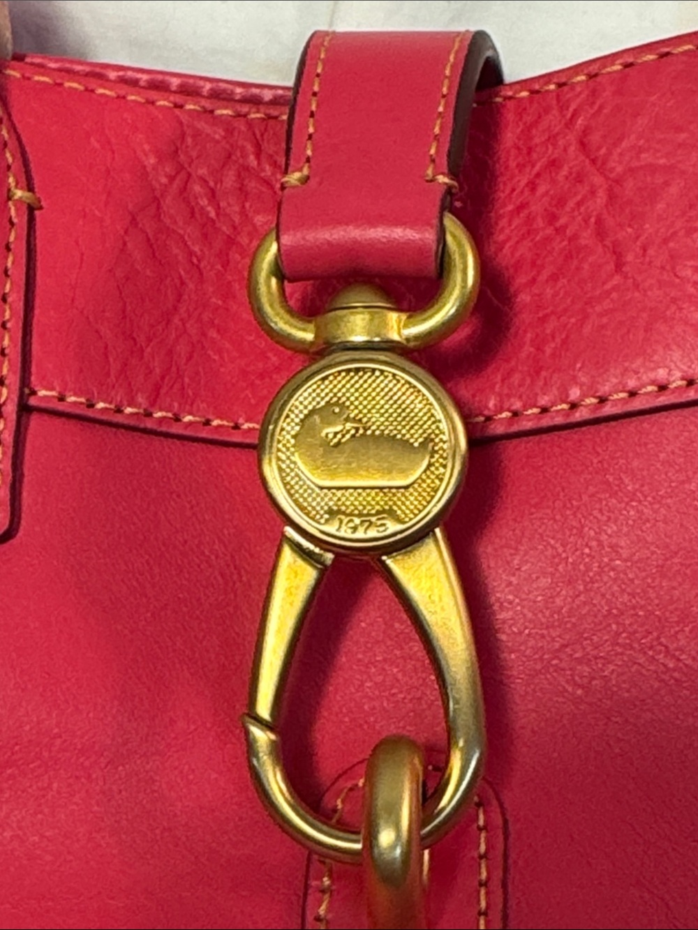 Dooney and Bork Pink Leather Tote Bag with Gold Hardware - Picture 11 of 13